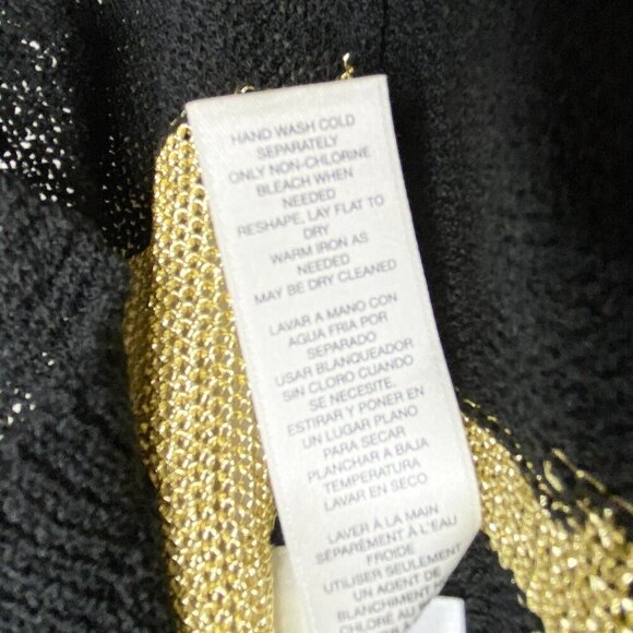 NWT Chicos Jazzy Jessica Pullover Sweater Gold Black Stripe XL Size 3 Lightning - Picture 9 of 12